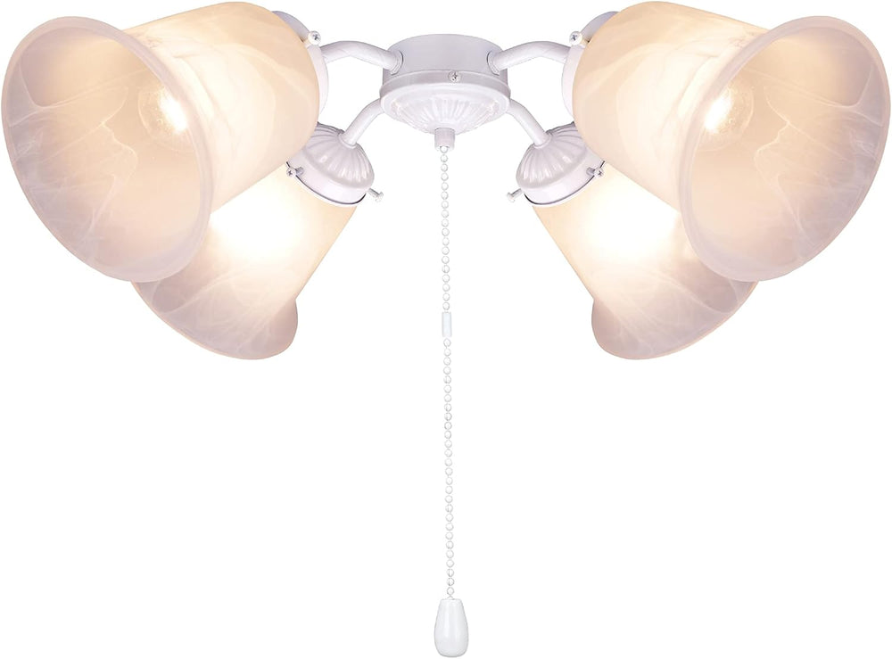 Aspen Creative 22003-21, Four-Light Ceiling Fan Fitter Light Kit with Pull Ch...