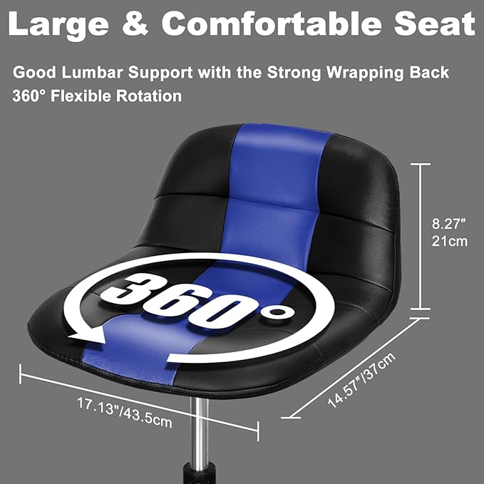 Rolling Stool with Wheels, Adjustable Shop Stool Mechanic Chair Seat Garage