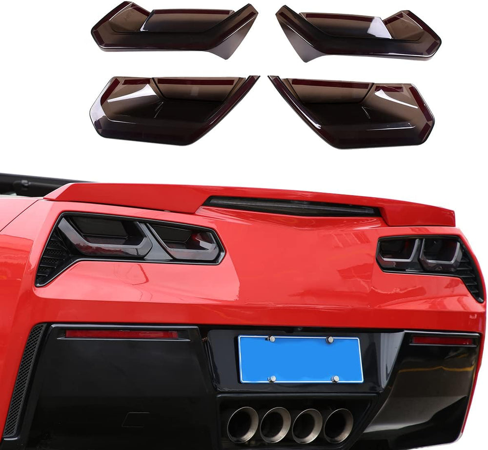 ABS Black Rear Tail Light Lens Taillight Kit Fit For Chevrolet Corvette C7 20...