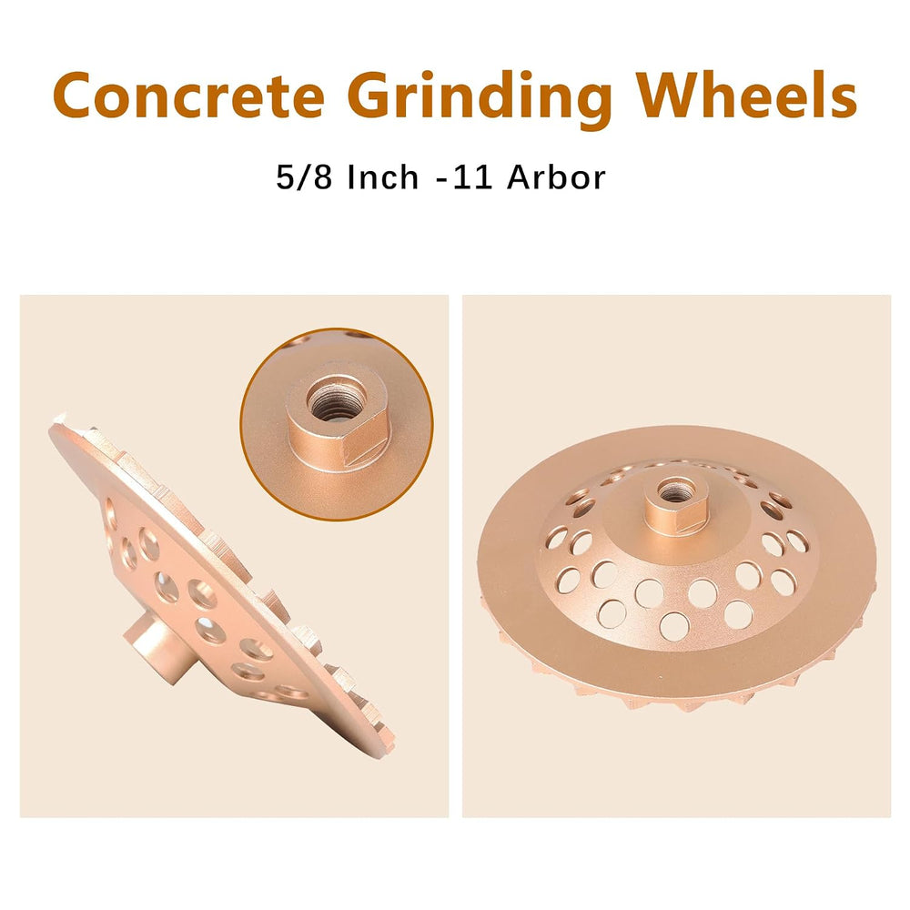 kimllier 7 Inch Concrete Grinding Wheels 24 Turbo Diamond Segments 5/8 Inch -...