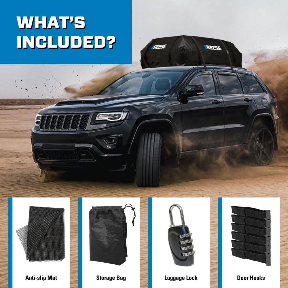 Reese 59007 Waterproof Rooftop Cargo Carrier Bag for Cars, SUVs or Trucks wit...