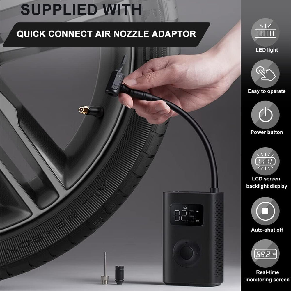 Xiaomi Portable Electric Air Compressor, 150 PSI Tire Inflator for Car, Scoot...