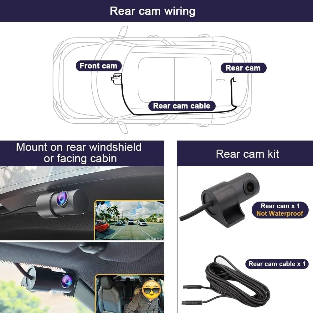 FITCAMX 4K Dual Dash Cam Suitable for Lexus RX 2016 2017 2018 2019 2020 2021 ...