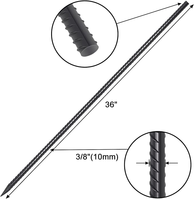 VVOKGO Rebar Stakes 36 Inch 16-Pack Concrete Form Stakes Heavy Duty Straight