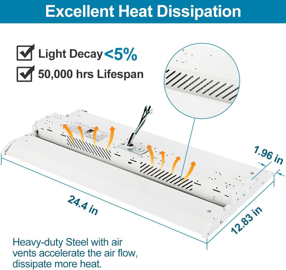 LED Linear High Bay Shop Light 165W/110W/80W Adjustable 2PACK