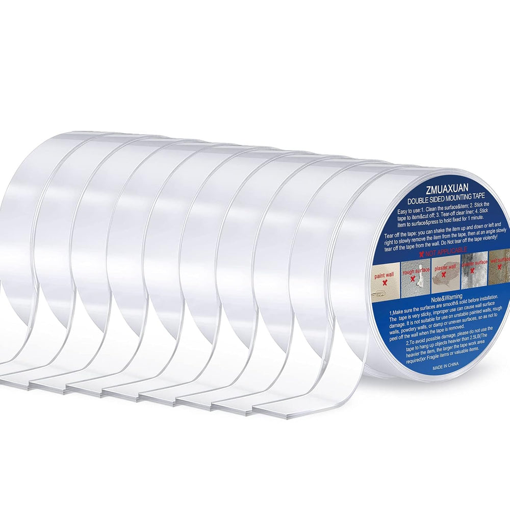 ZMUAXUAN 10 Rolls-9.85 FT Double Sided Mounting Tape Heavy Duty Removable,Cle...