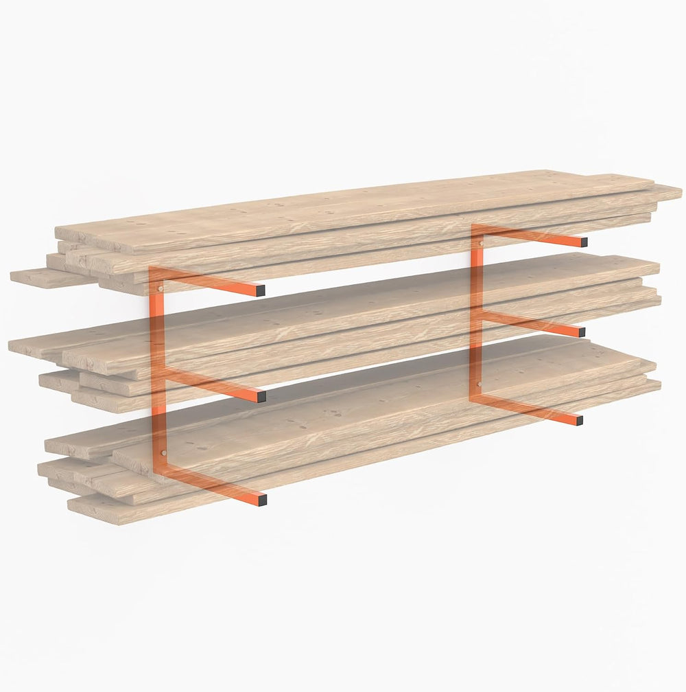 WALMANN Garage Wall Mounted Lumber Storage Rack, Overhead Lumber Racks