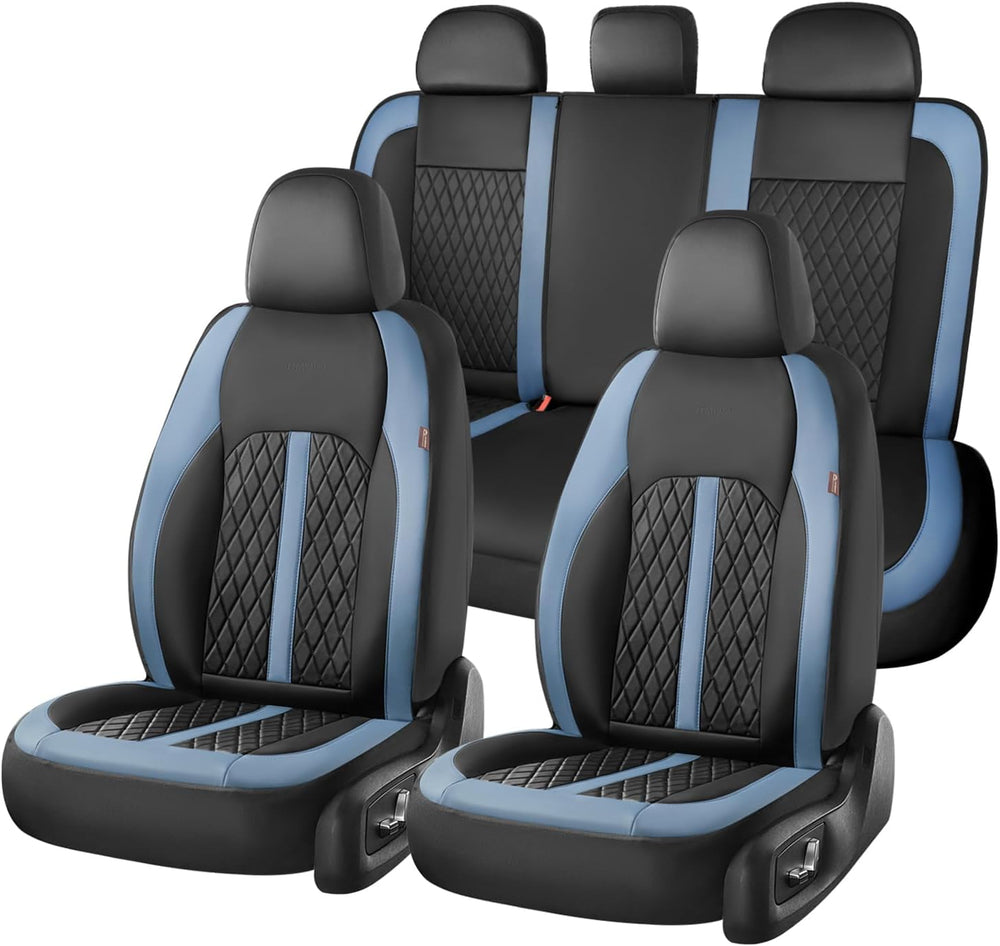 Coverado Universal Leather Seat Covers Full Set for 5 Seats โ Waterproof, Dur...