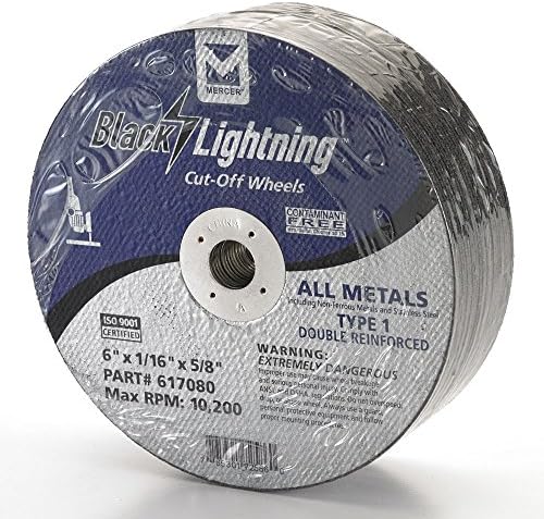 Mercer Industries 617080 Type 1 Double Reinforced Cut-Off Wheel, For All Meta...