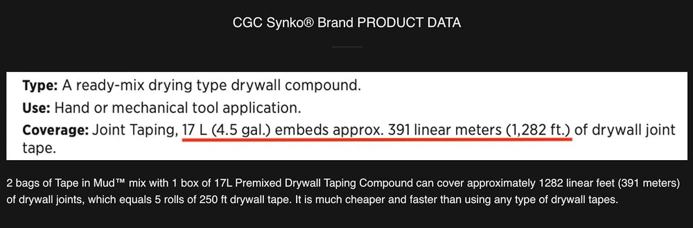 Tape in Mud™ 2025 Version-Fiber Reinforcement additive to Drywall Taping Comp...
