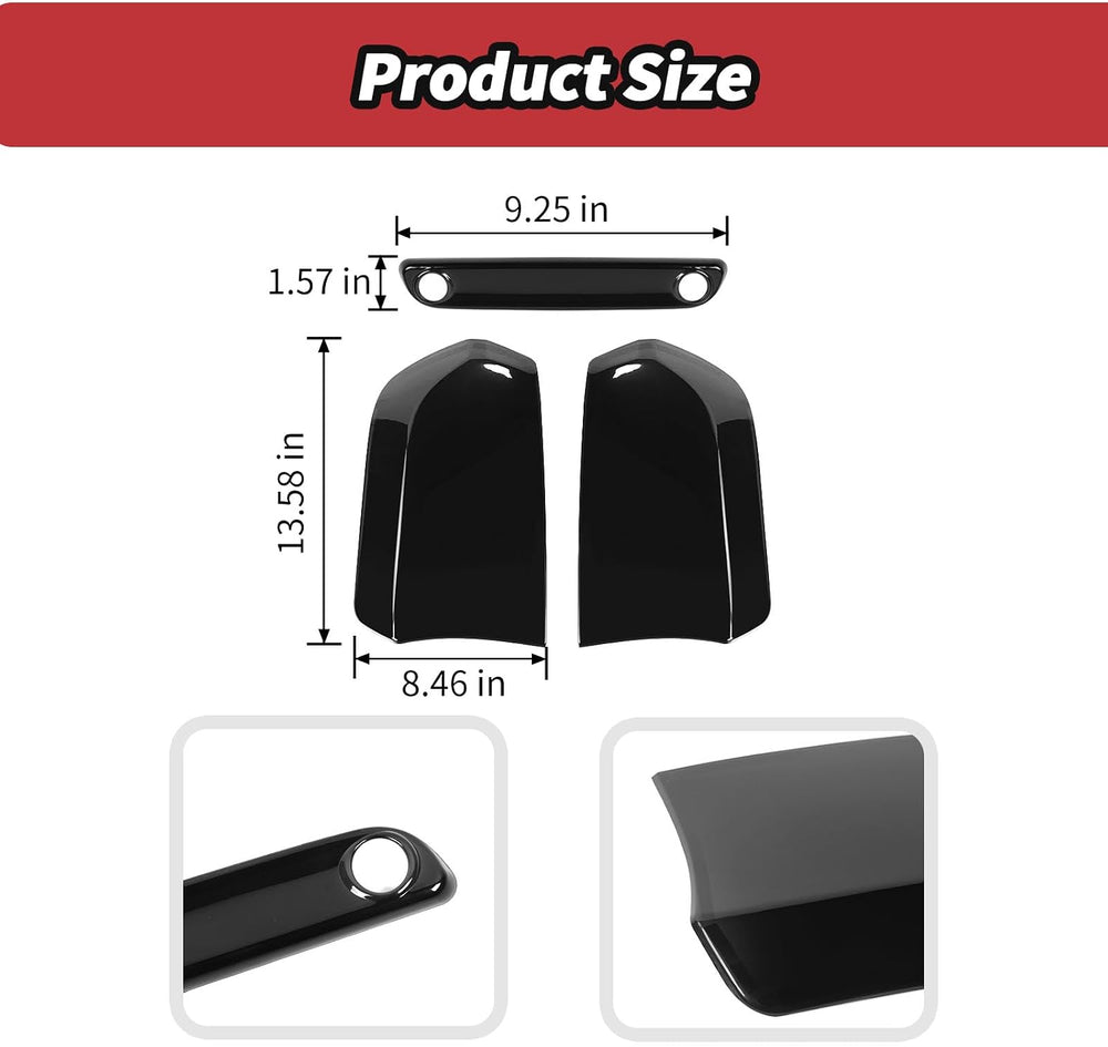 JeCar Smoked Tail Light Cover 3rd Third Brake Light Cover Trim Guards for 201...
