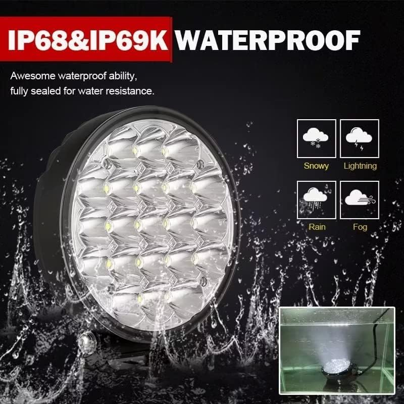 BIGLION.X 6-Inch Round LED Offroad Light 2pcs 210W 32000LM Super Bright Spot ...