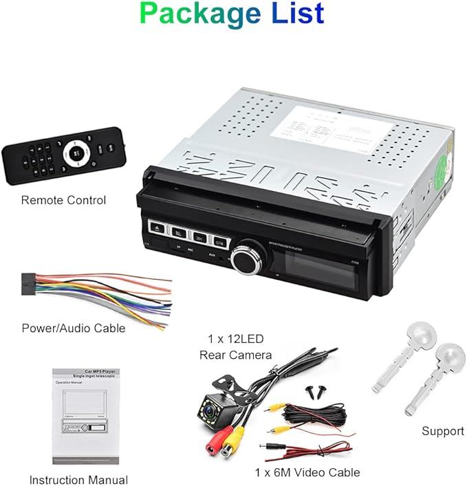 Hikity Single Din Touchscreen Car Stereo 7 Inch Touch Screen Car Radio