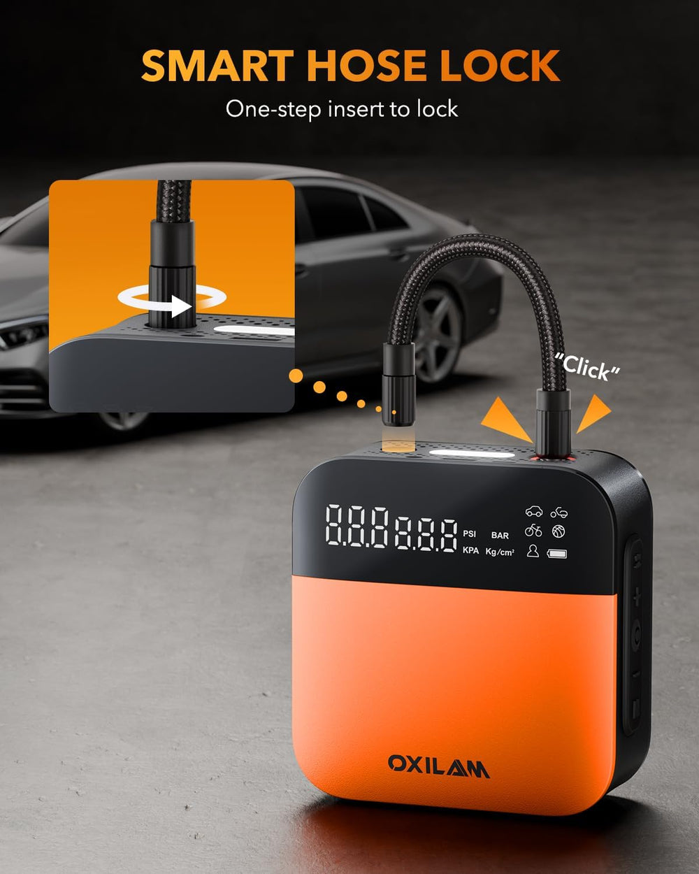 OXILAM C2 Tire Inflator Portable Air Compressor - 150PSI 5X Faster Air Pump f...