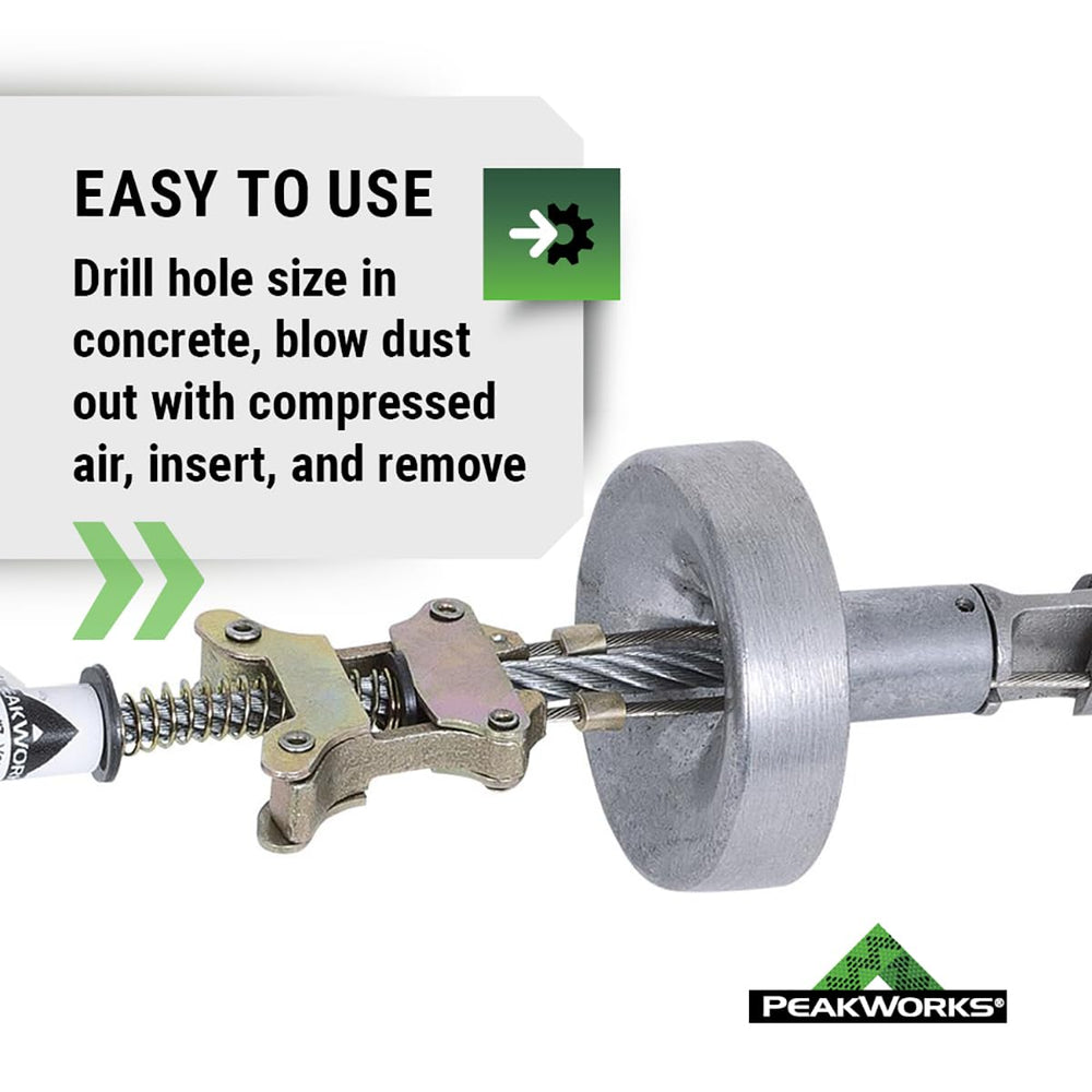 Peakworks Temporary Reusable Drop-In Anchor for Concrete - Industrial, Constr...