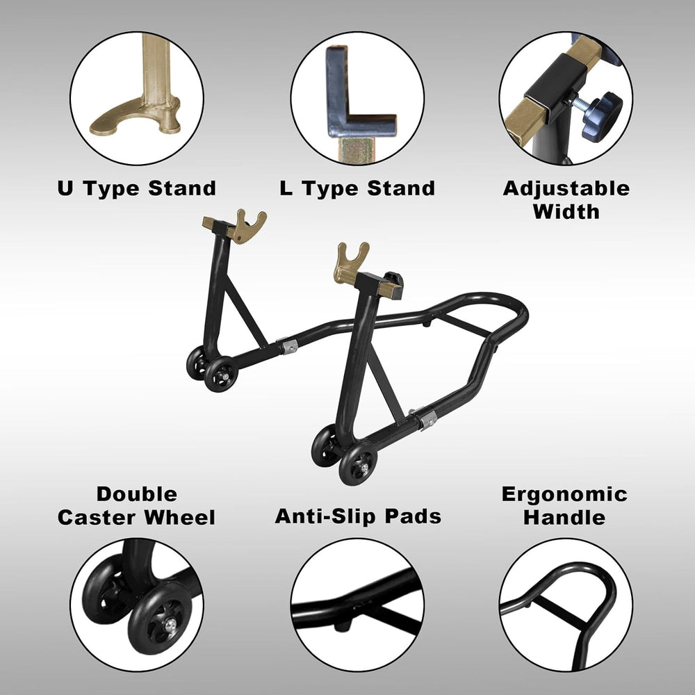 Jack Boss Motorcycle Stand Rear Combo Wheel Lift Stand, 500Lbs Capacity,Swing...