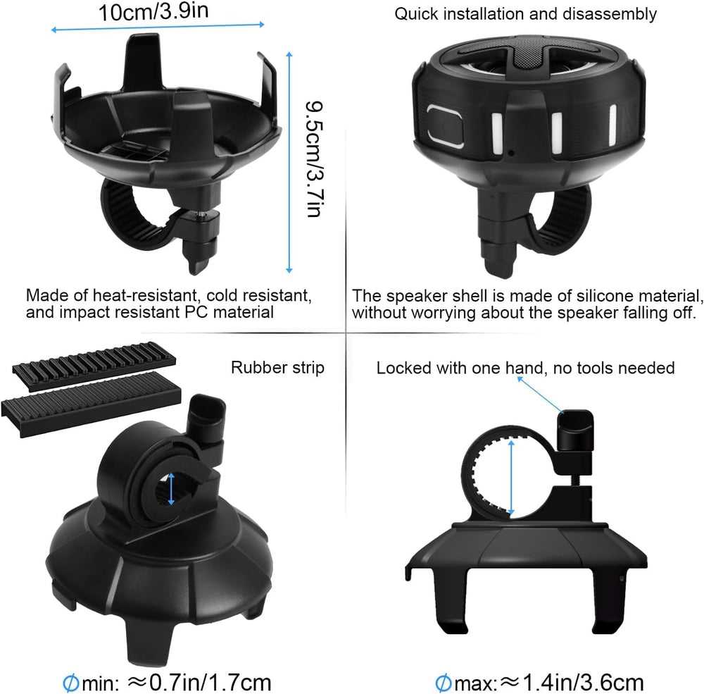 Upgraded, Pro Bike Speaker, with Pro Handlebar Mount, Bluetooth V5.4, IPX7 Wa...