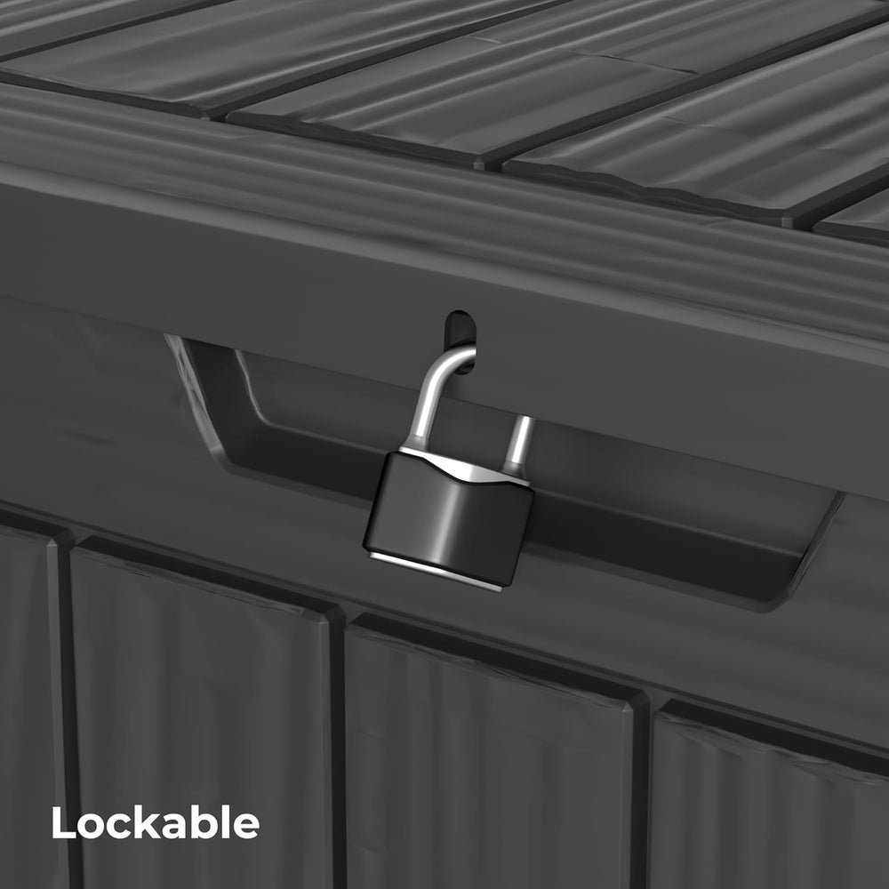 TARKARI 35 Gallon Outdoor Storage Box Waterproof, Resin Deck Boxes with Locka...