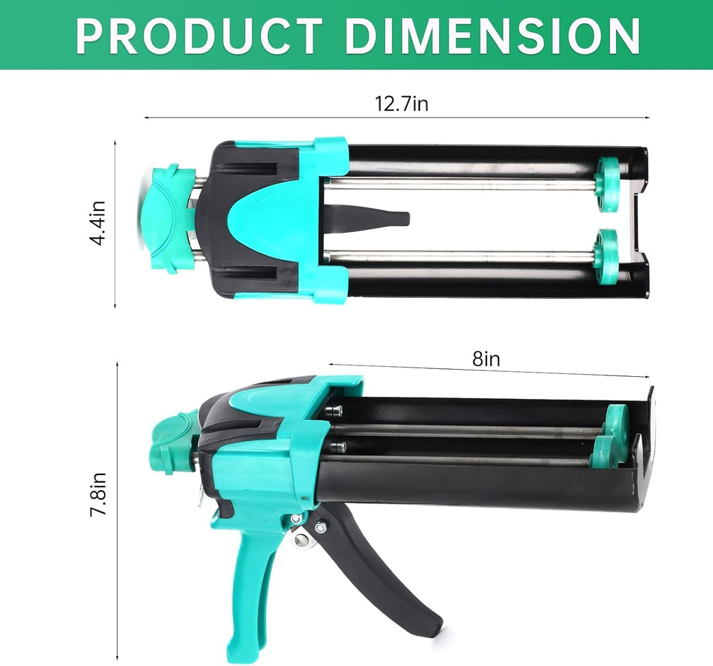Double Caulking Gun,Dual Epoxy Gun for 400 mL(13.5 fl oz,1:1 Mix Ratio),Manua...