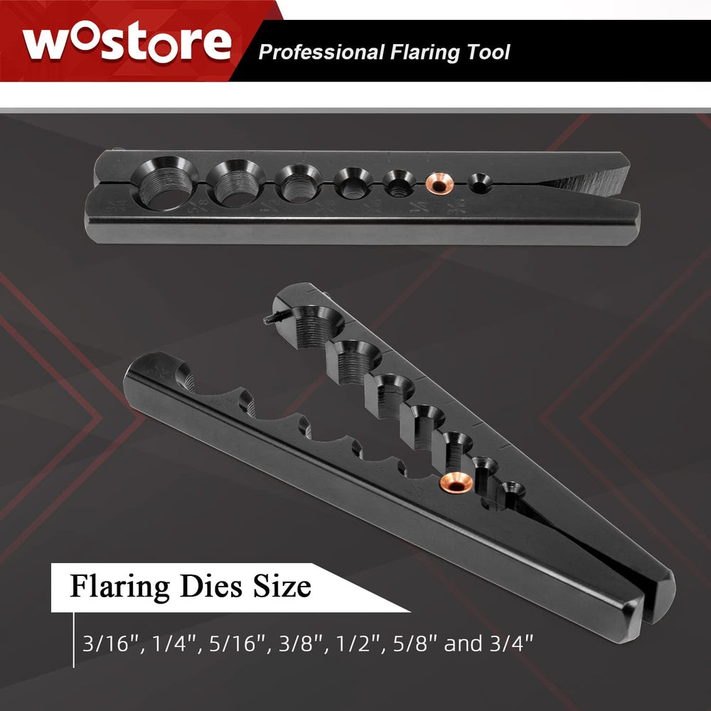 Wostore Eccentric Flaring Kit, 7 Dies 3/16-3/4" for Copper Pipe HVAC
