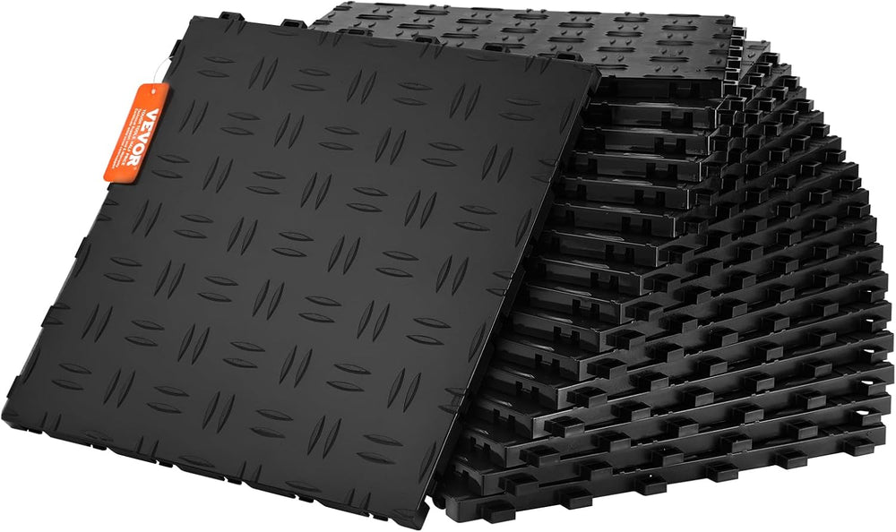 VEVOR Garage Tiles Interlocking, Non-Slip Double-Sided Texture Garage Floorin...
