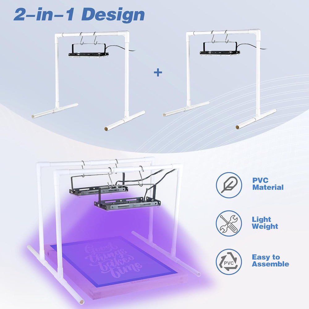 2 Pcs 50W LED UV Light for Screen Printing with Dual Stands, Exposure Unit fo...