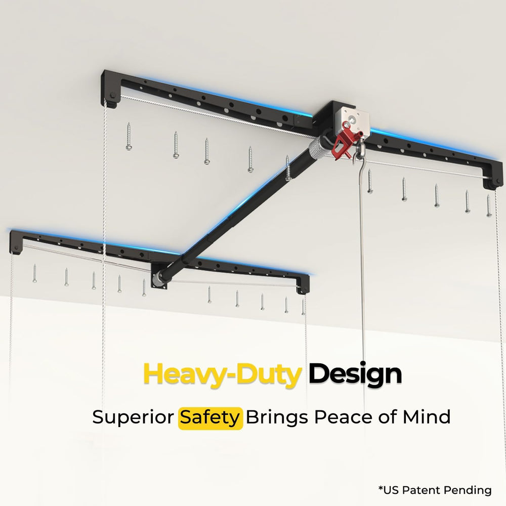 Overhead Garage Storage Rack for 10-12ft Ceiling, Heavy-duty 4x4 FT Garage Ce...