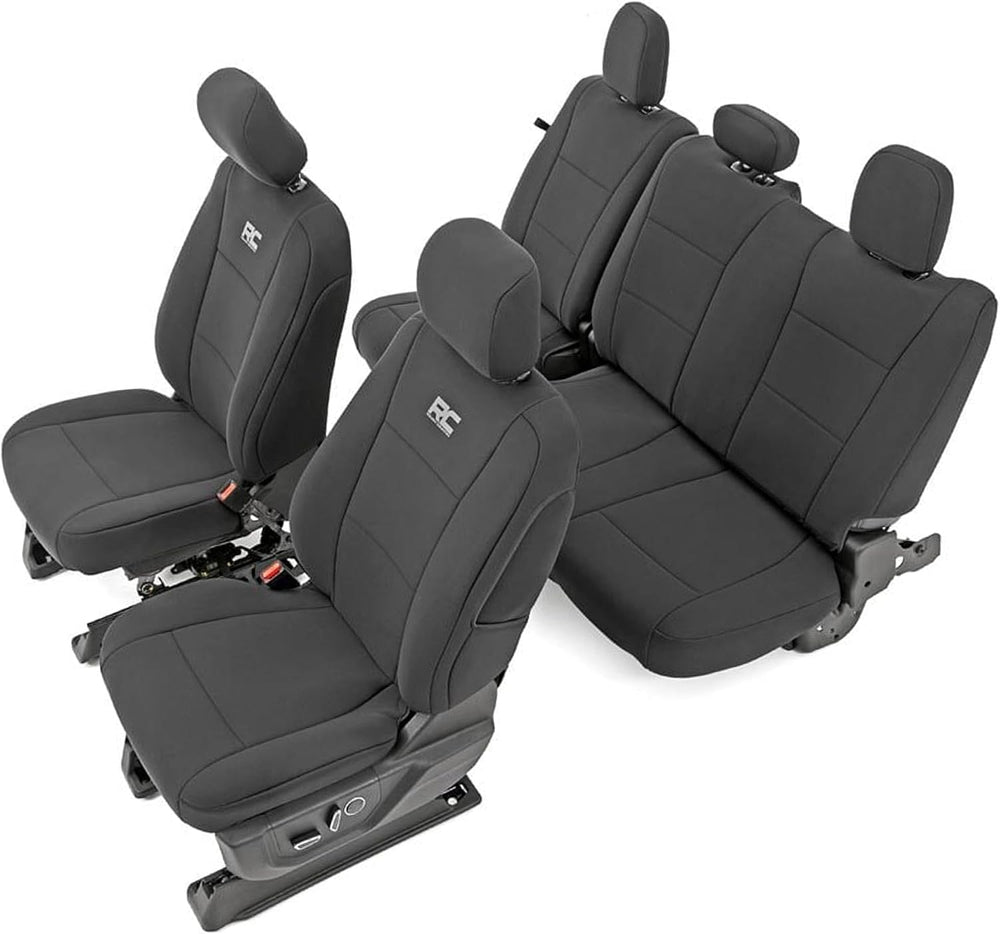 Rough Country Neoprene Front & Rear Seat Covers for Ford F-150, Lightning...