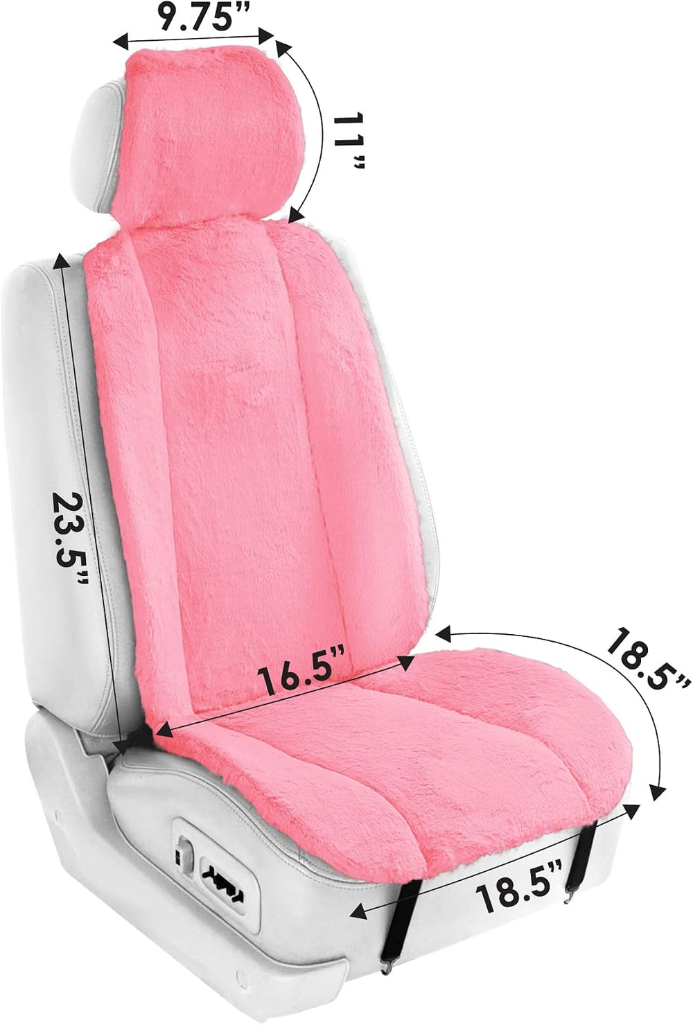 FH Group Front Set Faux Rabbit Fur Car Seat Cover Cushions, Universal Fit, Ai...
