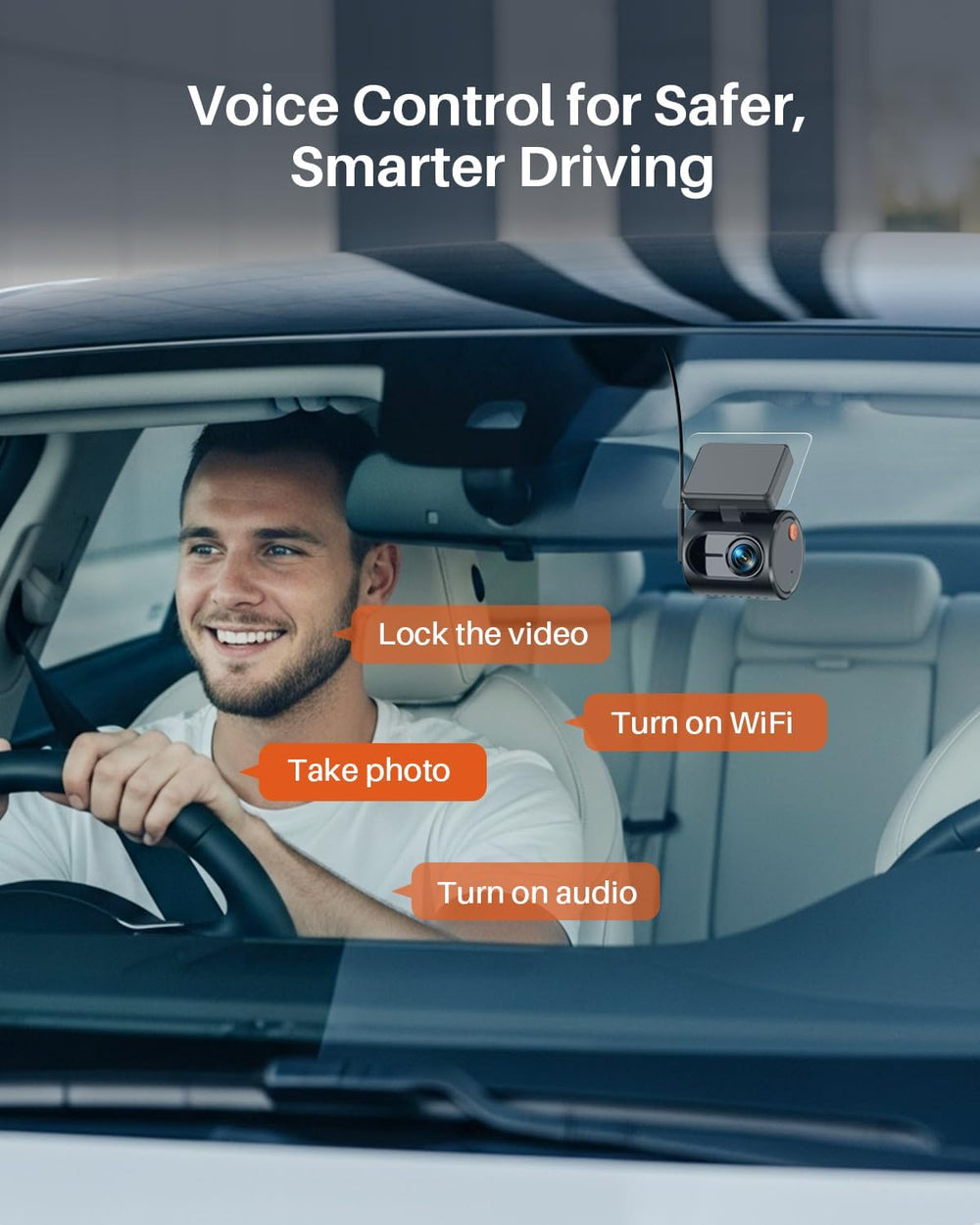 KAWA Tiny Dash Cam, Voice Control & WiFi 2K Mini Camera for Car