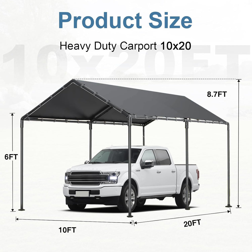 Carport, Heavy Duty Galavanized Carport Canopy, Party Car Tent Garage Shelter...
