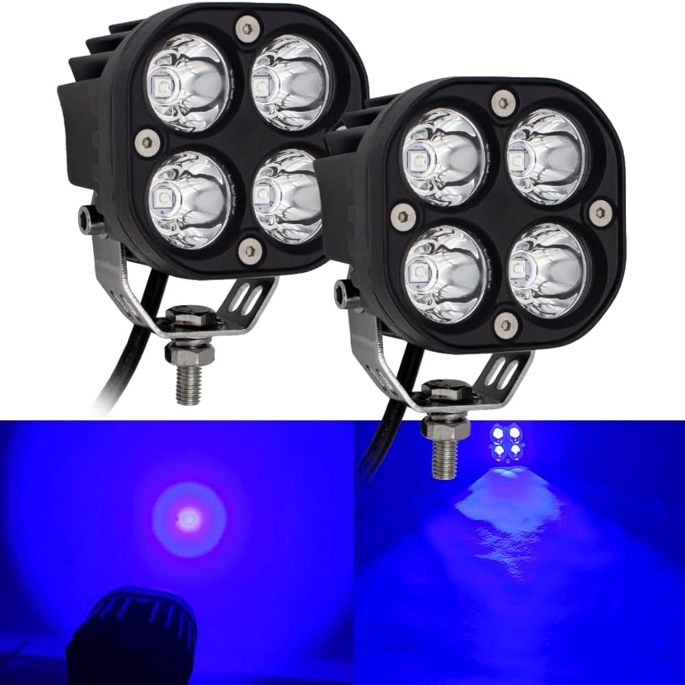 LED Blue Offroad Driving Fog Lights Pod 2Pcs 40W 3Inch Blue Hunting Fishing L...