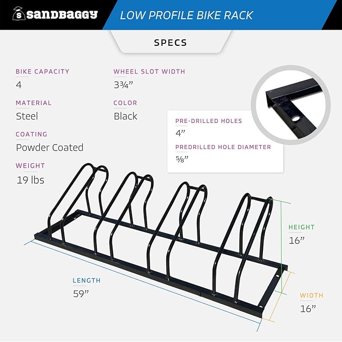 Sandbaggy Commercial Low Profile Bike Rack