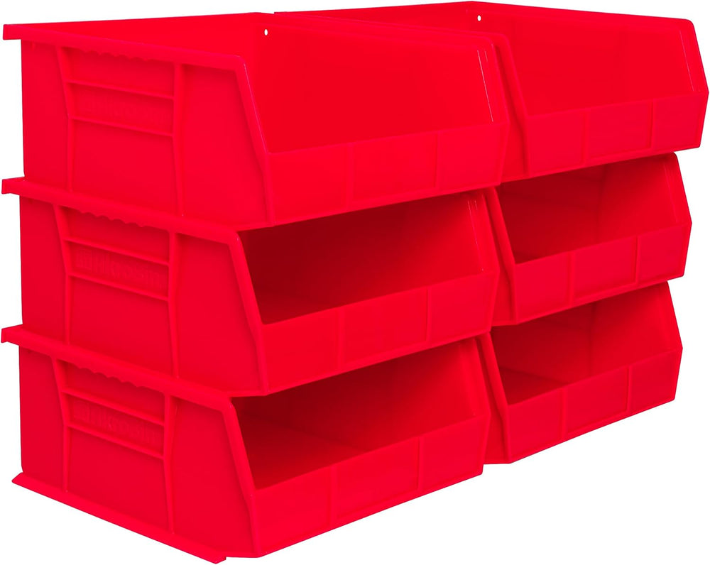 Akro-Mils 30235 AkroBins Plastic Storage Bins, 11"x11"x5", Red...