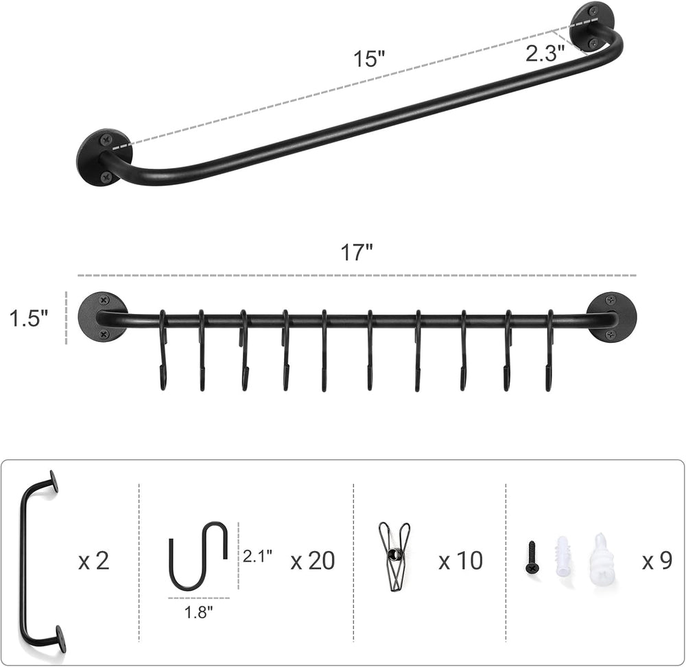 Mkono Hat Rack for Wall Baseball Cap Organizer Hanger with 20 Hooks Modern Me...