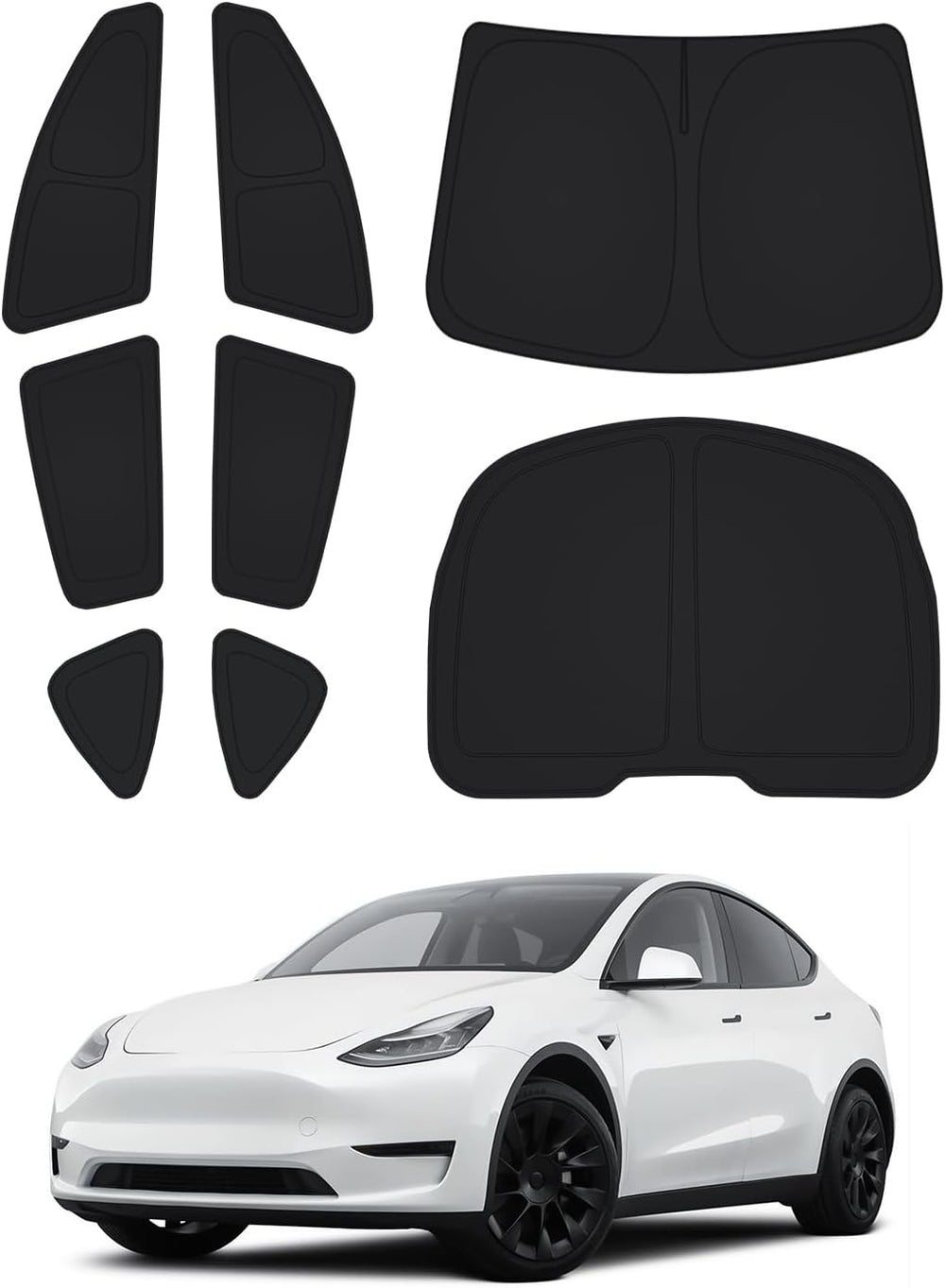 Canvcle Windshield Sun Shade for Tesla Model Y 2020-2024 Accessories Side Rea...