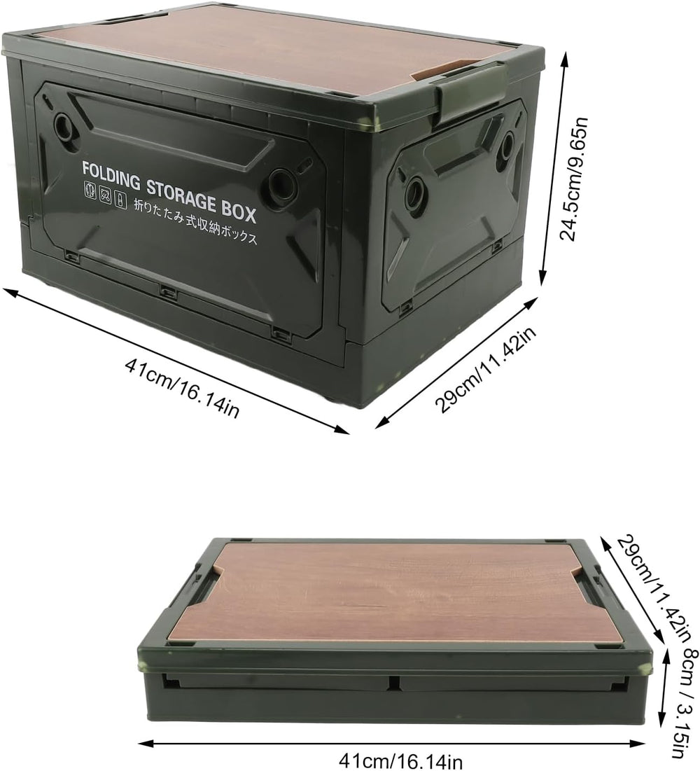 Tissting 30L 41cm/16.14in Collapsible Camping Storage Box with Wheels - 5-Sid...