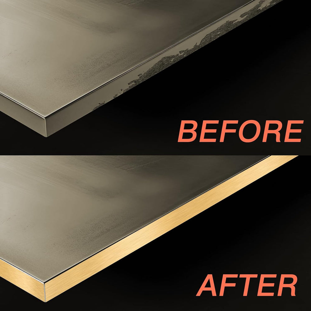 GSCIT Club Gold Edge Banding, 1 Inch x 50ft Aluminum Brushed Edge Banding PVC...