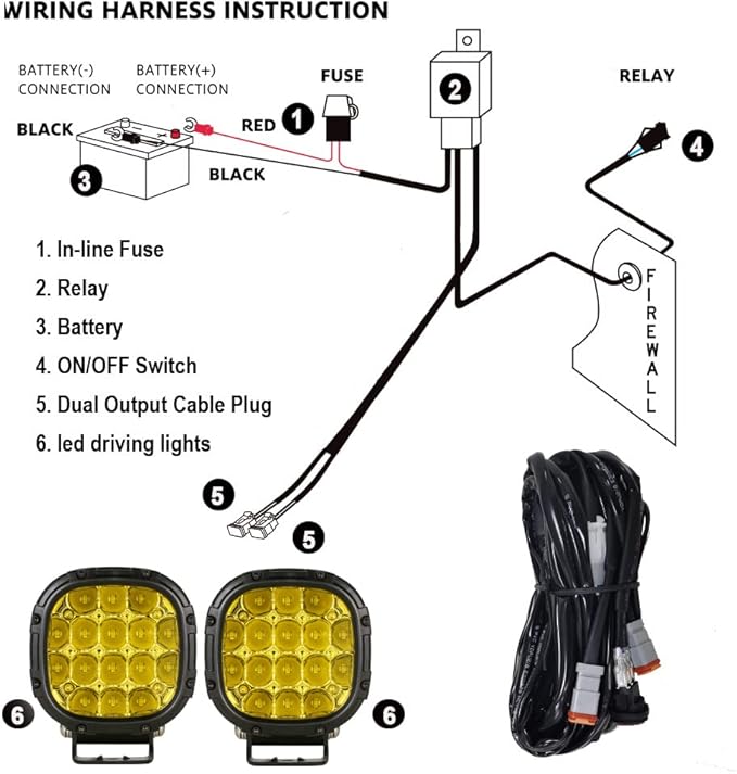 BIGLION.X 4 Inch Pair 160W 18800LM Amber Round LED Offroad Lights Yellow Fog