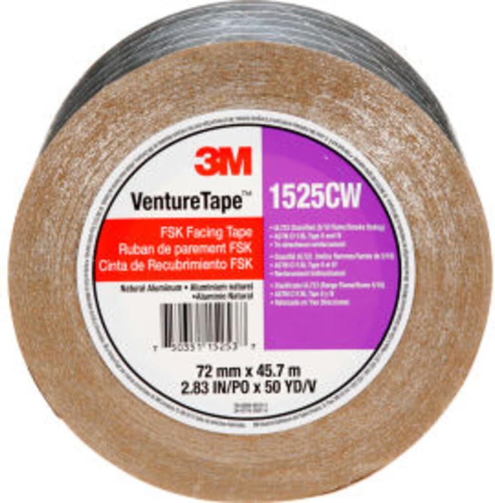 3M Venture Tape FSK Facing Tape 1525CW, Pressure Sensitive, Cold Weather Adhe...