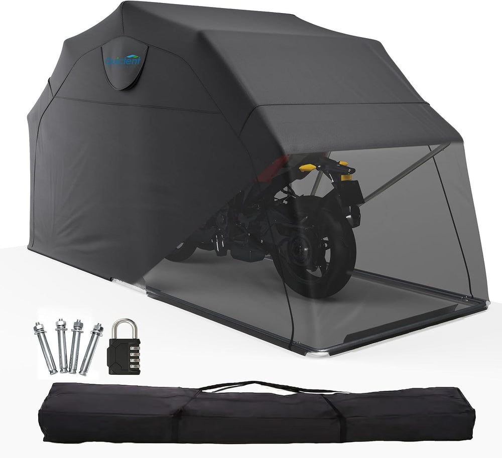 Quictent Motorcycle Garage Pod Shelter Hard Shell with Code Lock&Carry Bag