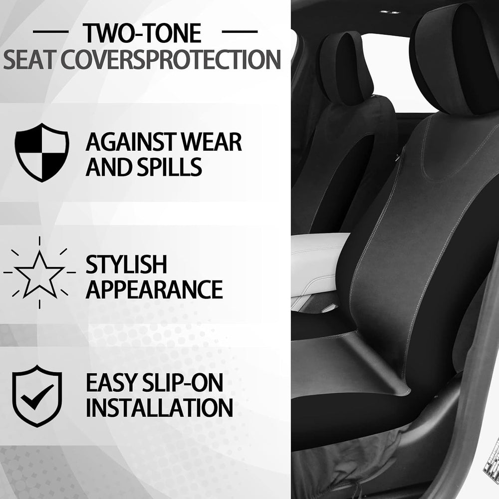 17 Pcs Car Seat Cover Full Set for Women Fluffy Fuzzy, Black