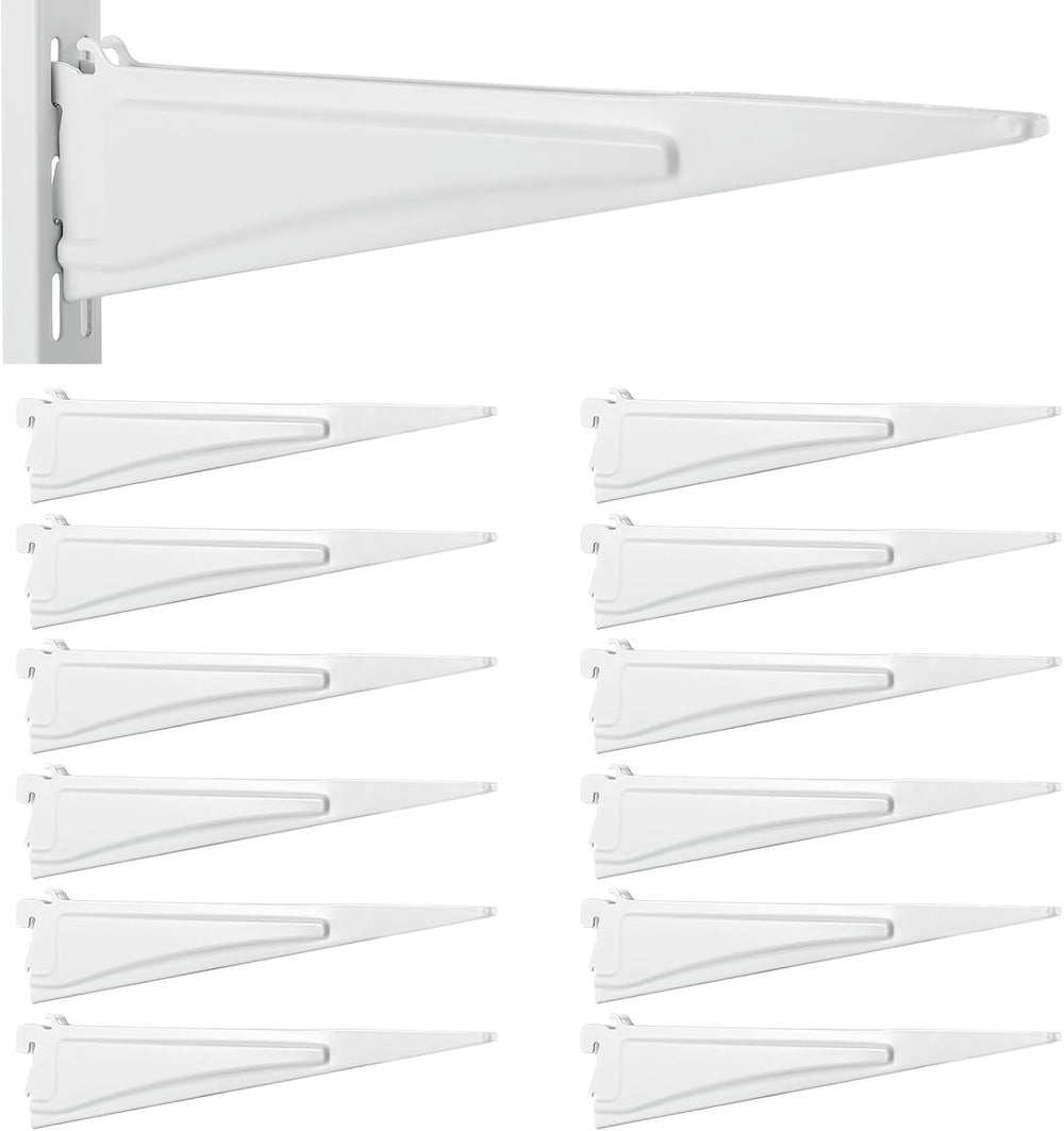 Menkxi 12 Pcs Track Locking Shelf Bracket, 12 Inch