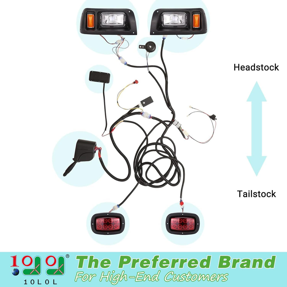 10L0L Golf Cart Light Kit for Yamaha G14 G16 G19 G22 with RGB, Street Legal