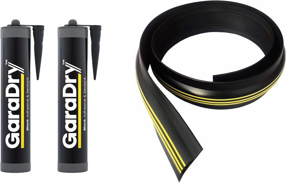 1” High Garage Door Threshold Seal Kit 20'3" Length | Flexible PVC |...