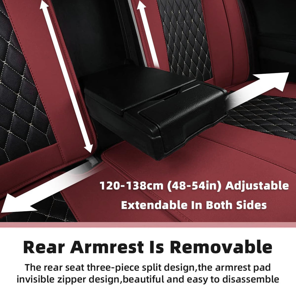 SanQing Car Seat Covers Full Set,Universal PU Leather Auto Seat Protectors