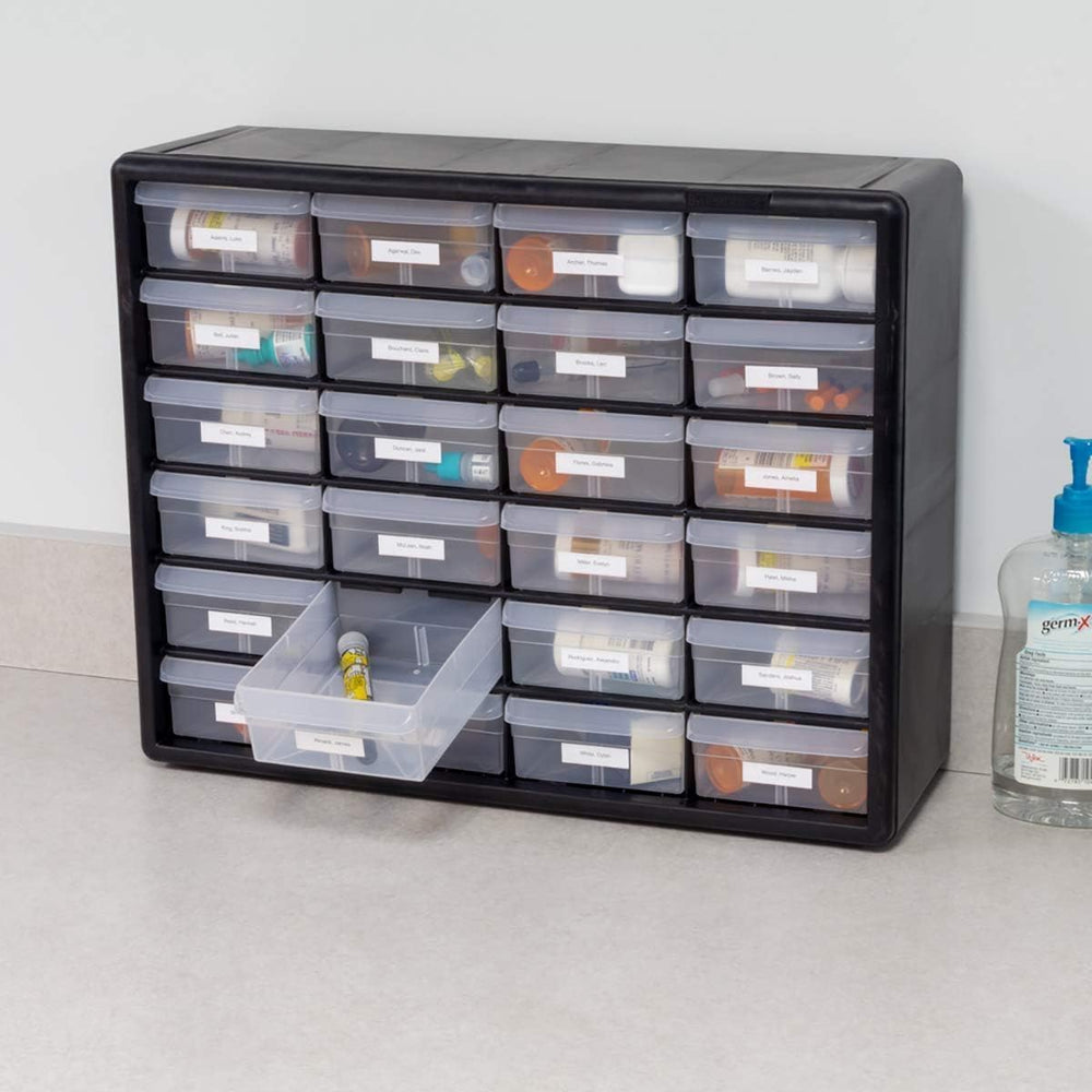 Akro-Mils 24-Drawer Plastic Storage Cabinet, 20" W x 6" D x 16"...