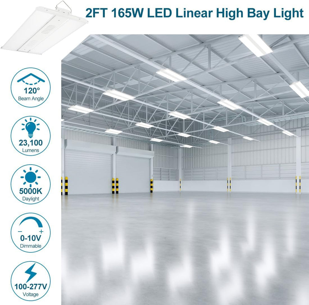 LED Linear High Bay Shop Light 165W/110W/80W Adjustable 2PACK