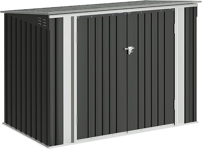 Devoko Outdoor Storage Shed 5.8 x 3.3 FT Metal Trash Shed Waterproof Outside