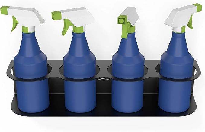 Koova 4 All-Purpose Spray Bottle Holder | Easy Install Wall Mount Hardware